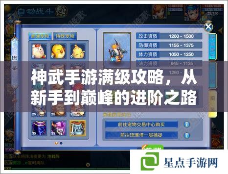 神武手游满级攻略,从新手到巅峰的进阶之路 神武手游满级攻略,从新手到巅峰的进阶之路