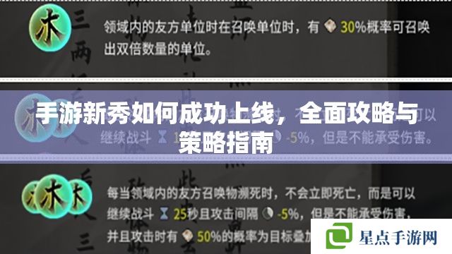 手游新秀如何成功上线,全面攻略与策略指南 手游新秀如何成功上线,全面攻略与策略指南