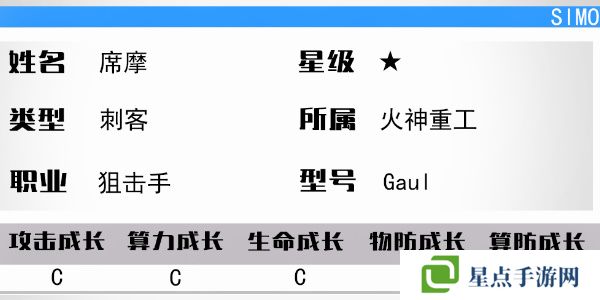 少女前线云图计划席摩怎么样