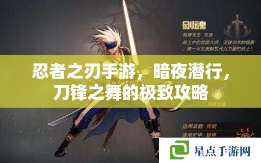 忍者之刃手游，暗夜潜行，刀锋之舞的极致攻略