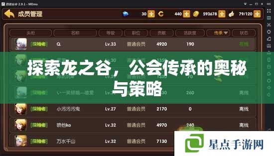 探索龙之谷，公会传承的奥秘与策略