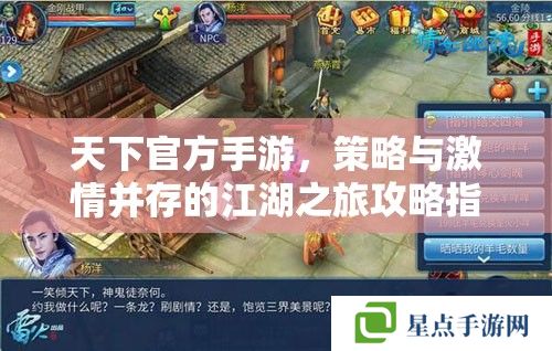 天下官方手游，策略与激情并存的江湖之旅攻略指南