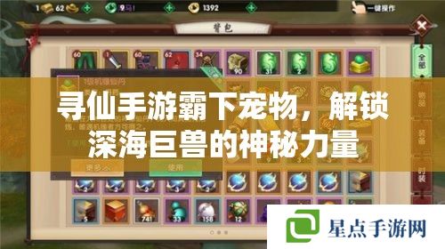 寻仙手游霸下宠物，解锁深海巨兽的神秘力量